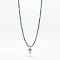 Jasper Turquoise Rosary Necklace, Sterling Silver · 6mm