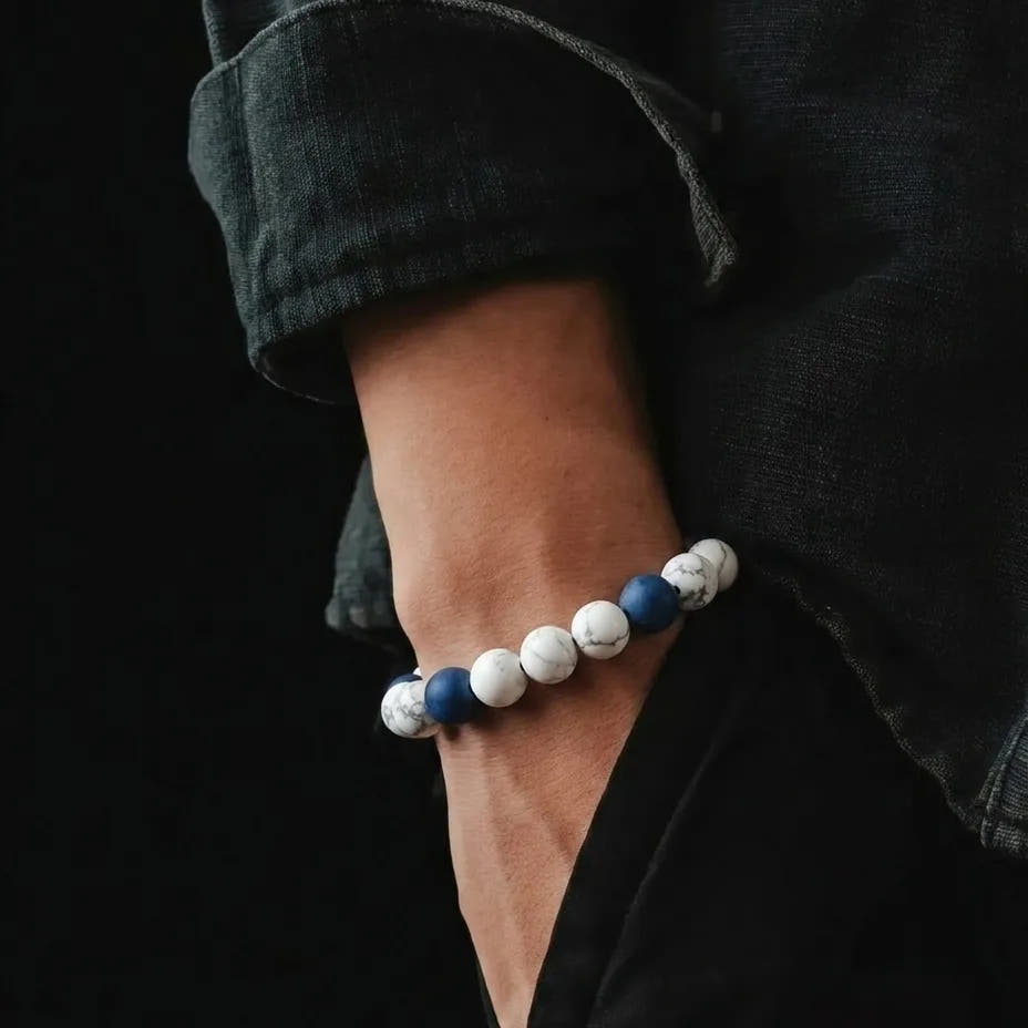 Howlite & Sodalite Stacking Bracelet, 8mm, view 2 | Castello Jewels