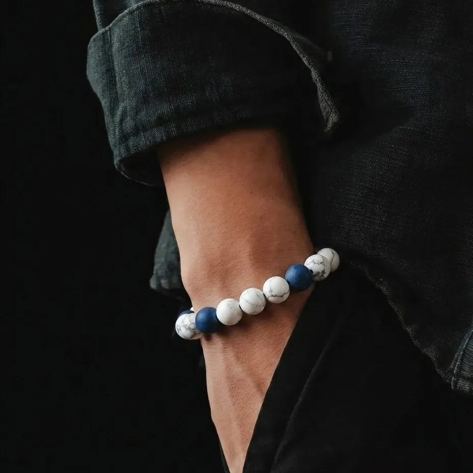 Howlite & Sodalite Stacking Bracelet, 8mm, view 2 | Castello Jewels