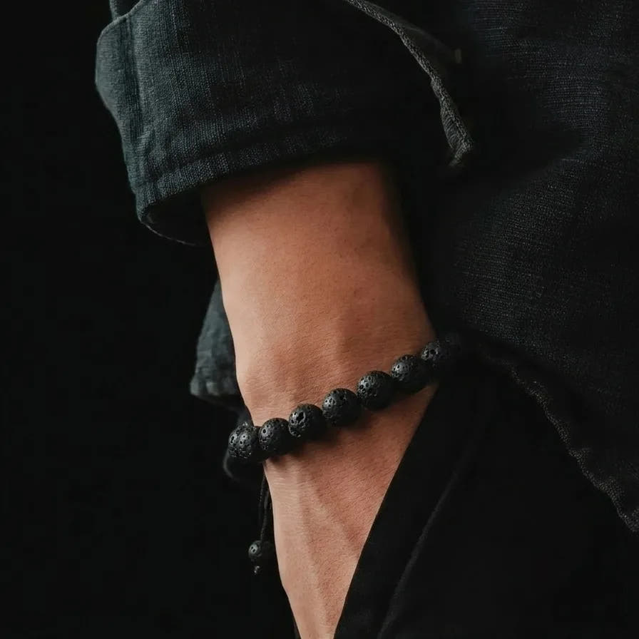 Lava Stone Everyday Bracelet, 8mm, view 2b | Castello Jewels