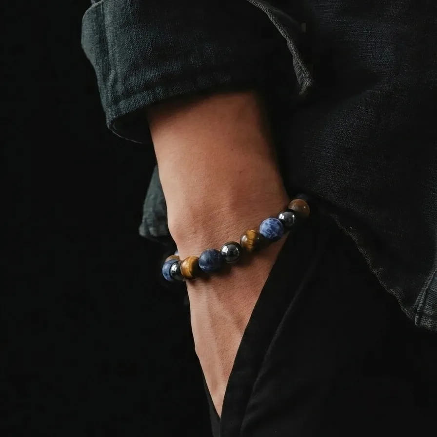 Tiger's Eye, Hematite & Sodalite Stacking Bracelet · 8mm