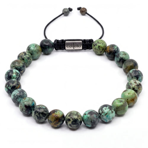 African Turquoise Beaded Bracelet, 8mm | Castello Jewels