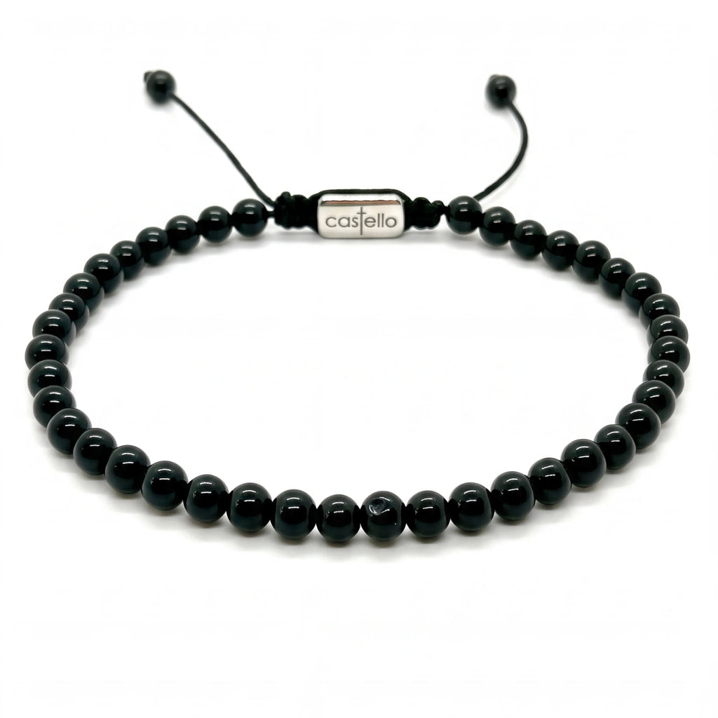 Polished Onyx Unisex Bracelet, 8mm | Castello Jewels