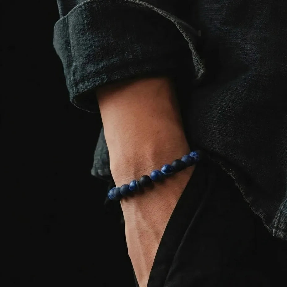 Sodalite Beaded Bracelet, 8mm, view 2 | Castello Jewels