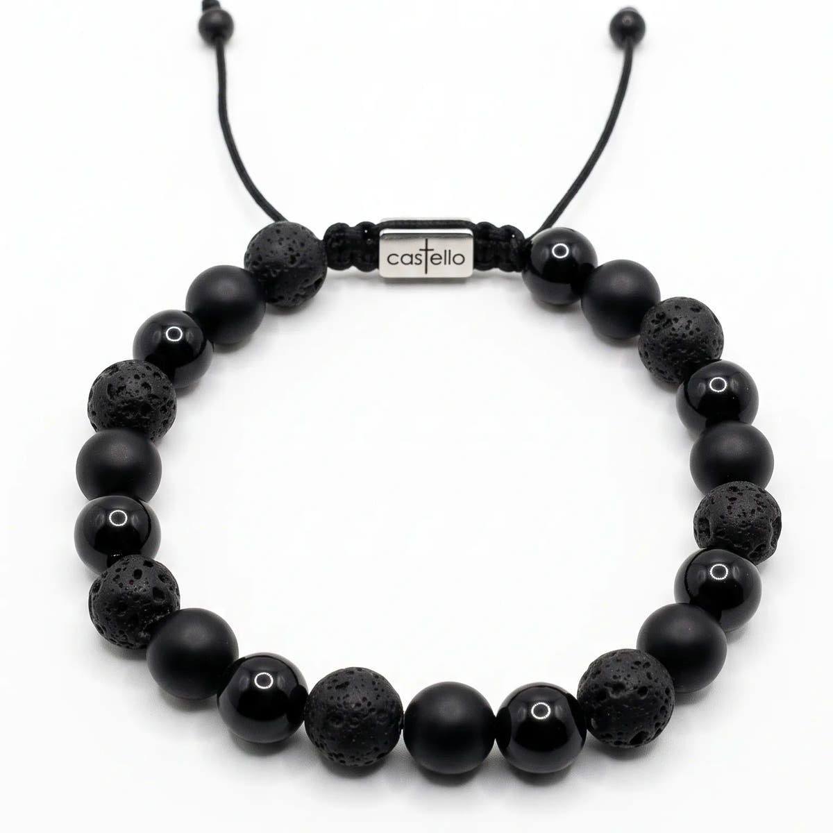 Onyx & Lava Gemstone Bracelet · 8mm