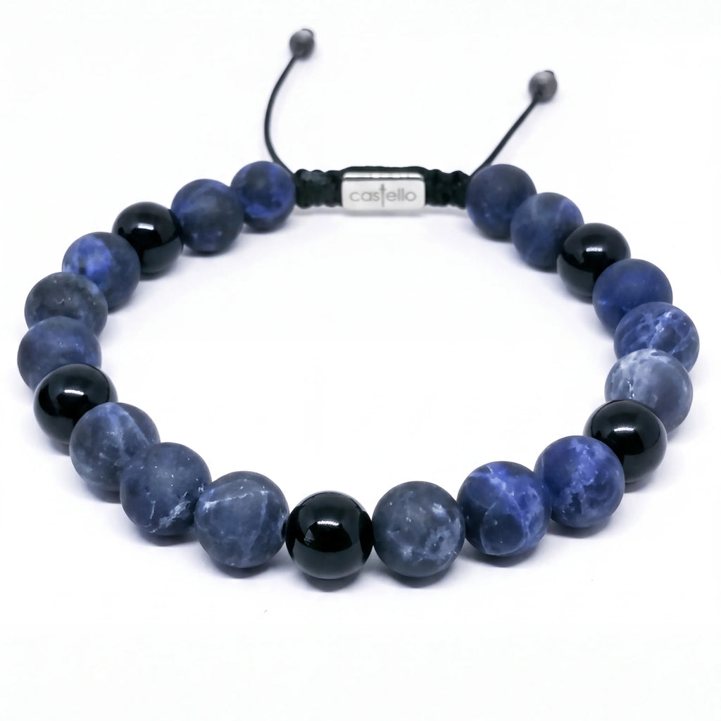 Sodalite & Onyx Gemstone Bracelet, 8mm | Castello Jewels