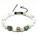 Knights Howlite & African Turquoise Beaded Bracelet, 8mm | Castello Jewels