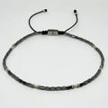 Hematite Beaded Anklet, Sterling Silver, 4mm | Castello Jewels