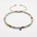 Snakeskin Jasper Ankle Bracelet, Silver Eye, 4mm | Castello Jewels
