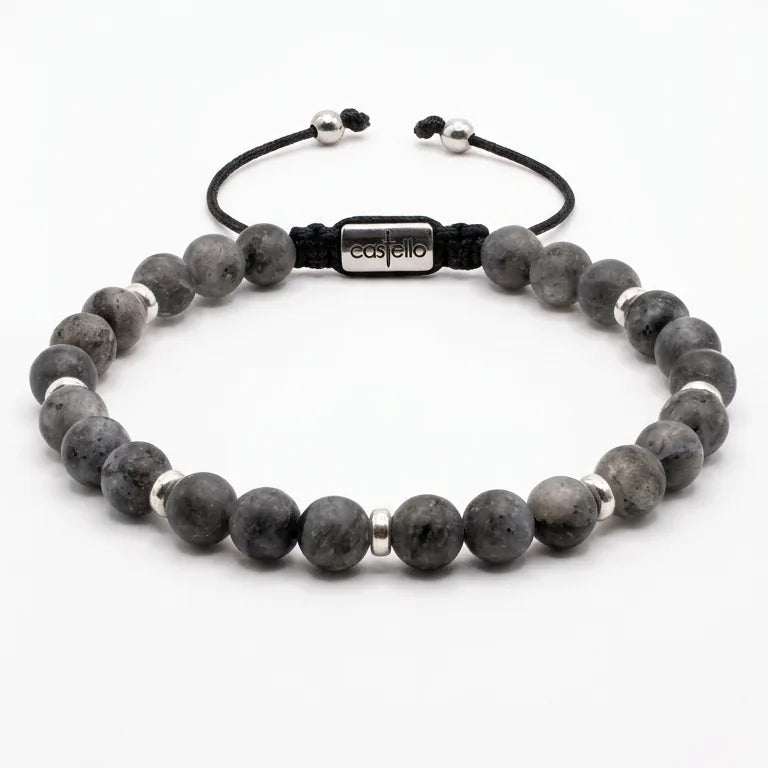 Labradorite Bracelet with Sterling Silver 925, 6mm | Castello Jewels