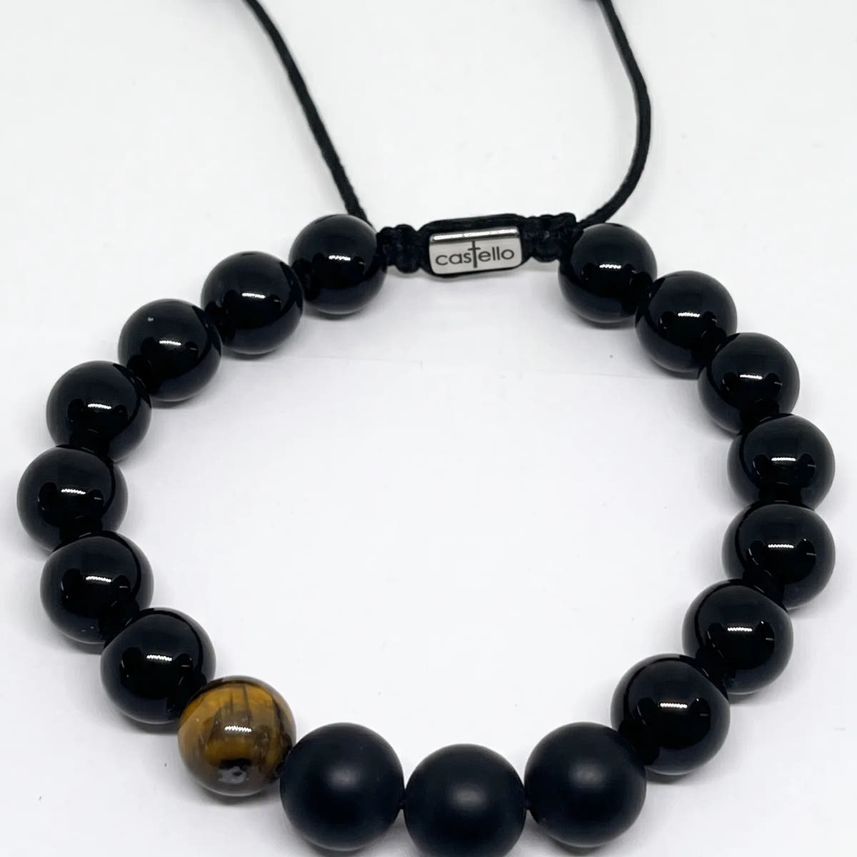 Onyx & Tiger's Eye Stacking Bracelet, 10mm