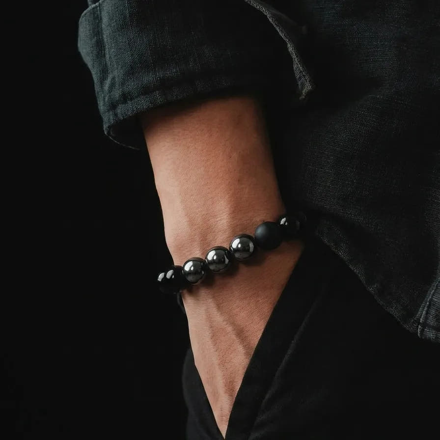 Onyx & Hematite Everyday Bracelet · 10mm