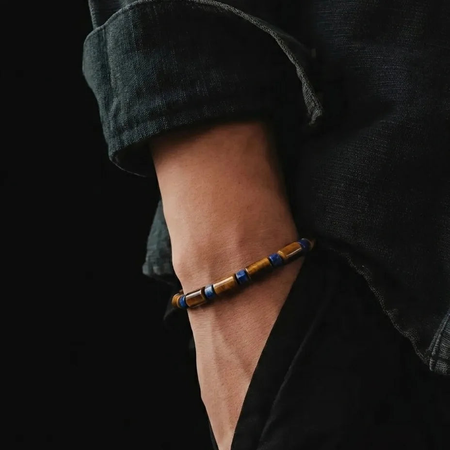 Tiger's Eye Tube Bracelet, 4mm, view 2 | Castello Jewels