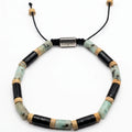 Black Obsidian & Kiwi Jasper Tube Bracelet, 4mm | Castello Jewels