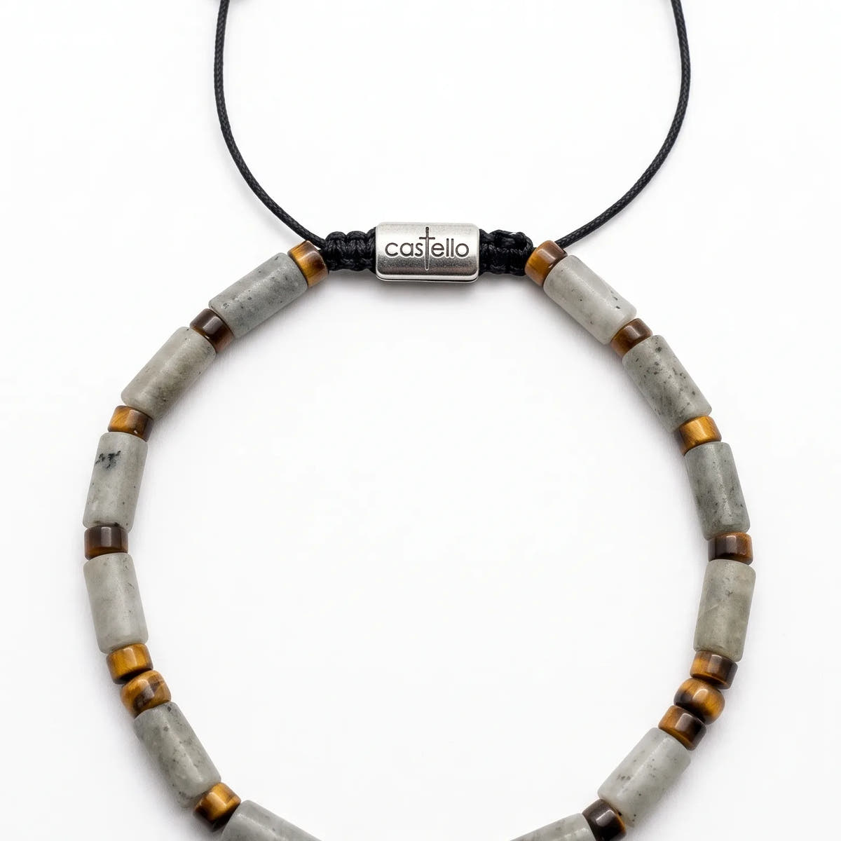 Black Spectrolite Tube Bracelet · 4mm