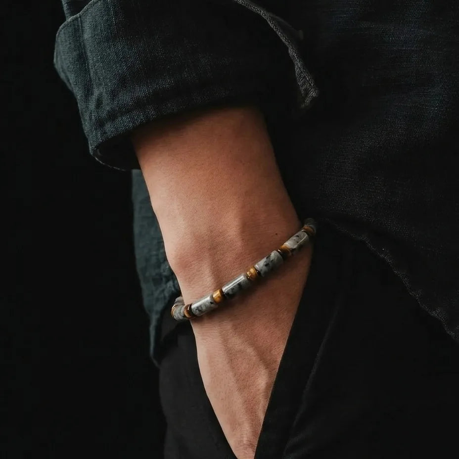 Black Spectrolite Tube Bracelet, 4mm, view 2 | Castello Jewels