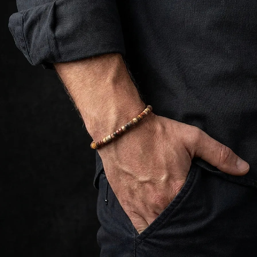 Picasso Jasper Tube Bracelet, 4mm, view 2 | Castello Jewels