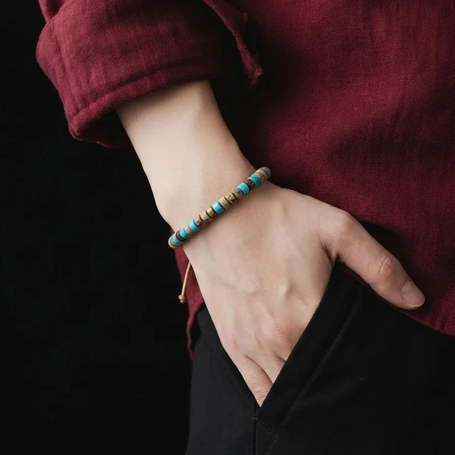 Turquoise & Shushan Tube Bracelet, 4mm, view 2 | Castello Jewels