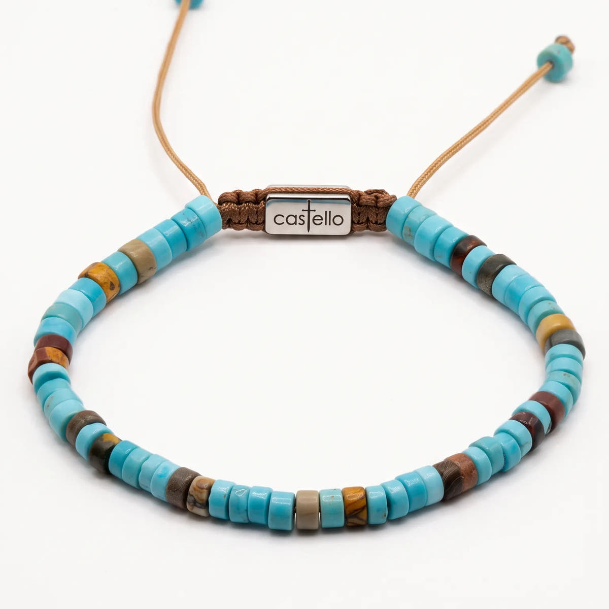 Turquoise & Tiger's Eye Tube Bracelet · 4mm