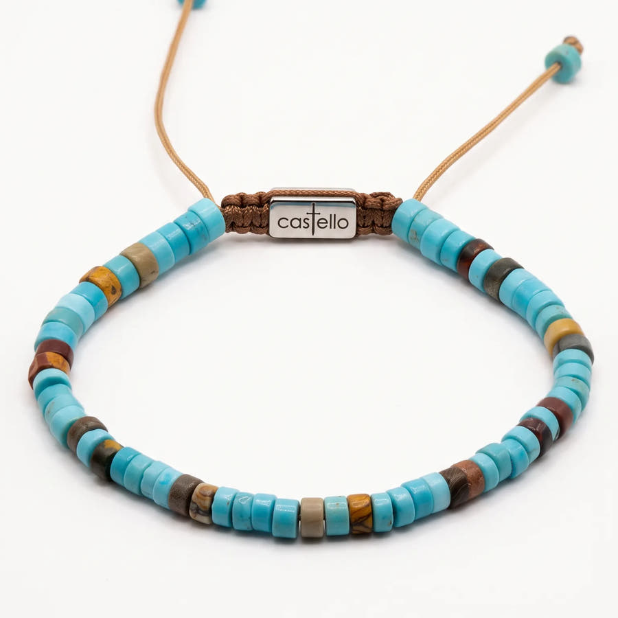 Turquoise & Tiger's Eye Tube Bracelet · 4mm