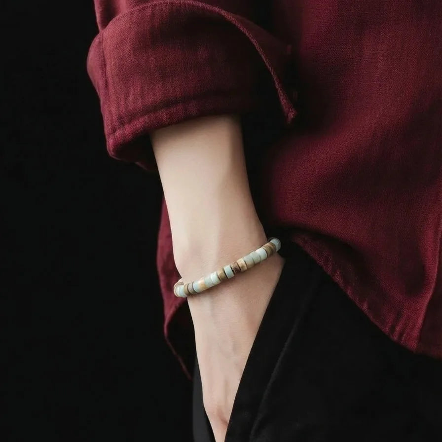 Snakeskin Jasper Tube Bracelet, 4mm, view 2 | Castello Jewels