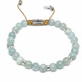 Aquamarine Bracelet with Sterling Silver 925, 6mm | Castello Jewels