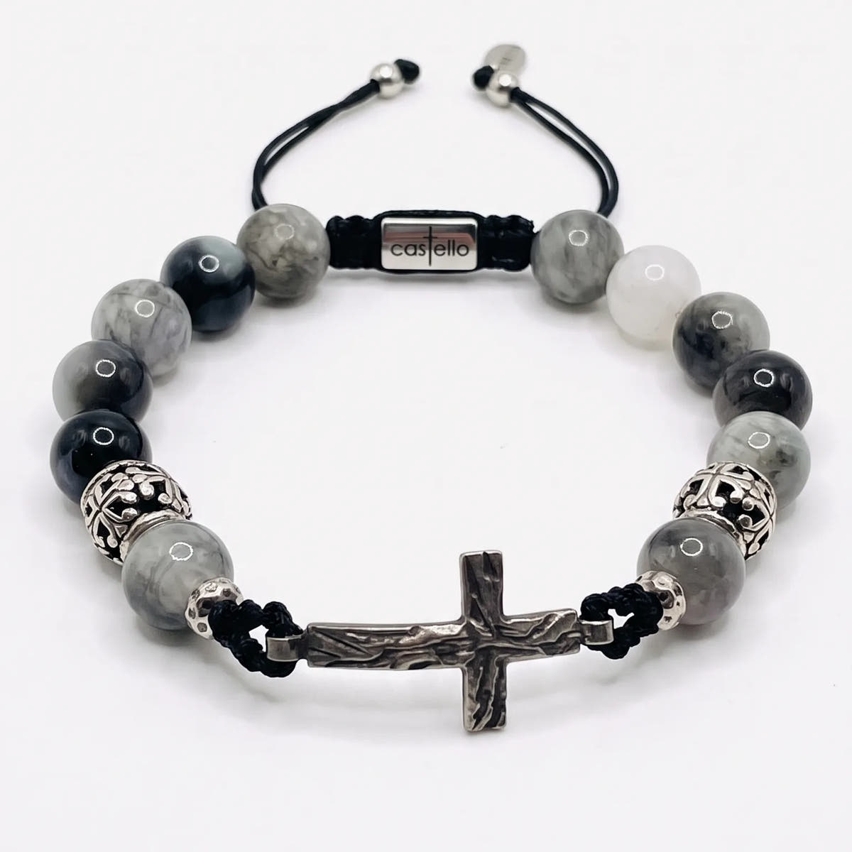 Eagle's Eye Cross Beaded Bracelet, 10mm | Castello Jewels