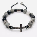 Eagle's Eye Cross Beaded Bracelet, 10mm | Castello Jewels