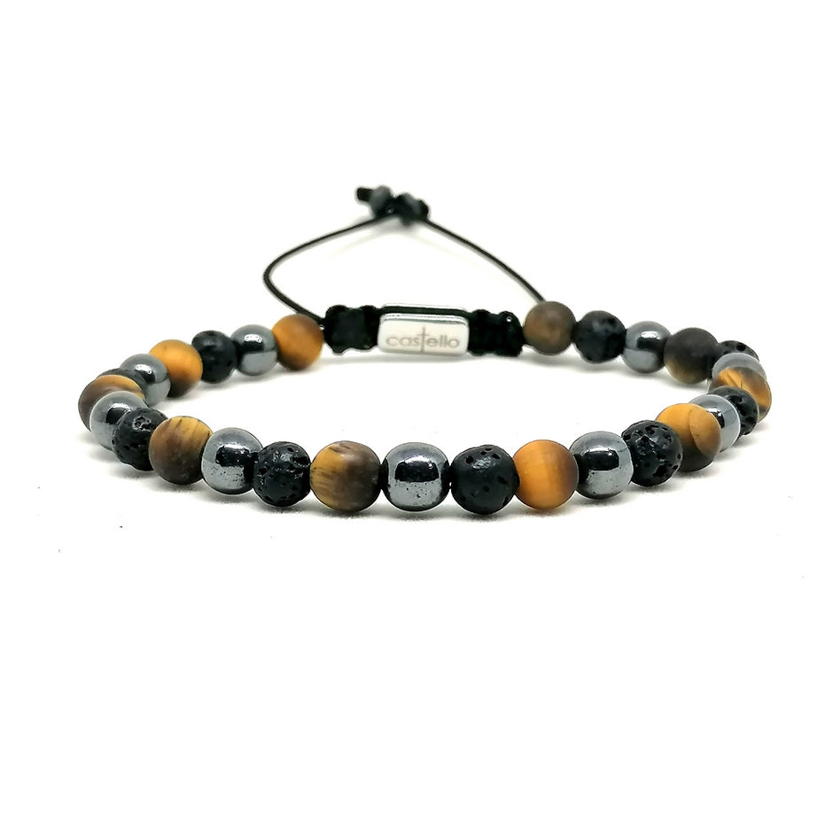 Hematite, Onyx & Tiger's Eye Bracelet, 6mm | Castello Jewels