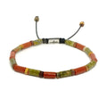 Unakite & Red Jasper Tube Bracelet, 4mm | Castello Jewels
