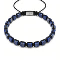 Lapis Lazuli Cube Bead Macramé Bracelet