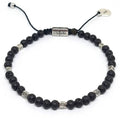 Lava Stone Bracelet with Sterling Silver 925, 4mm | Castello Jewels