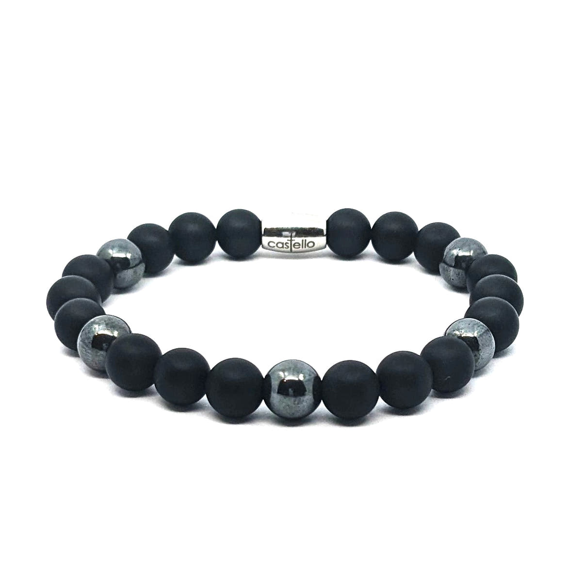 Onyx & Hematite Everyday Bracelet, 8mm, view 2 | Castello Jewels