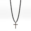 Labradorite Statement Cross Necklace, 6mm | Castello Jewels