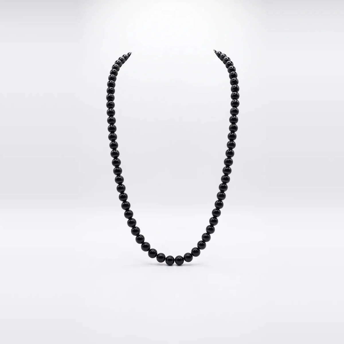 Polished Onyx Beaded Necklace · 6mm