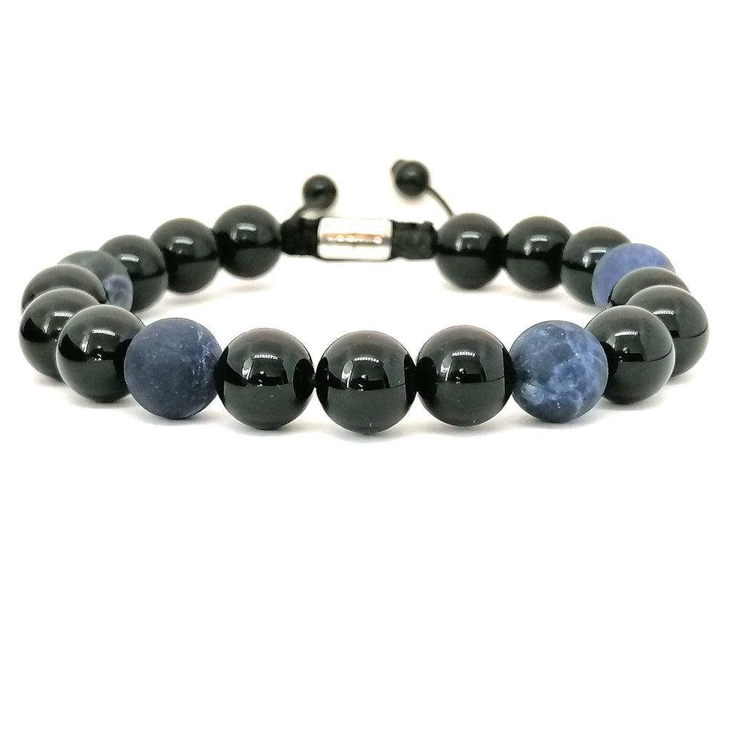 Onyx & Sodalite Unisex Bracelet, 10mm | Castello Jewels