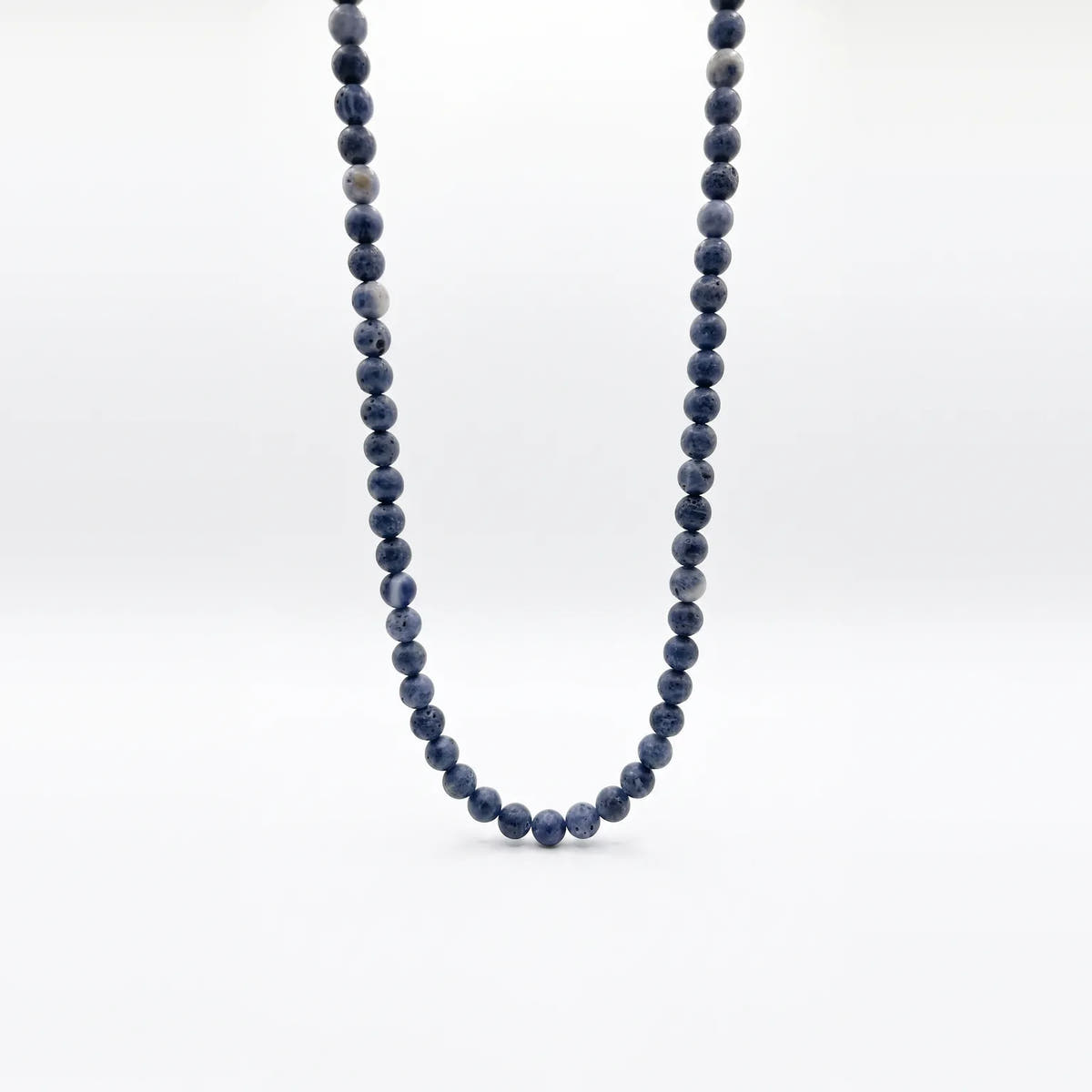 Sodalite Beaded Necklace, Sterling Silver · 6mm
