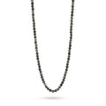 African Turquoise Beaded Necklace, Sterling Silver · 4mm