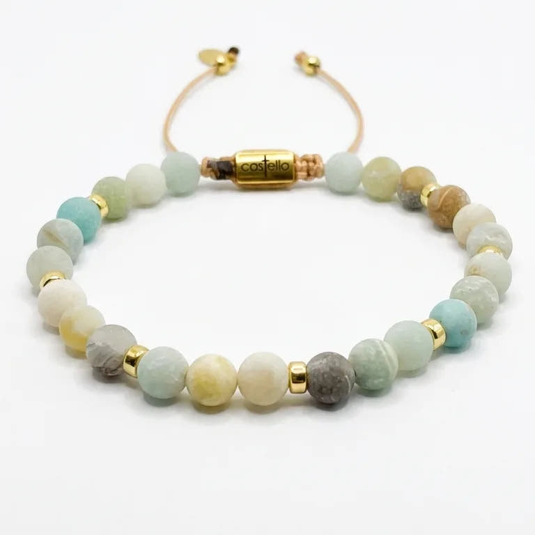 Amazonite Gold-Plated Gemstone Bracelet · 10mm