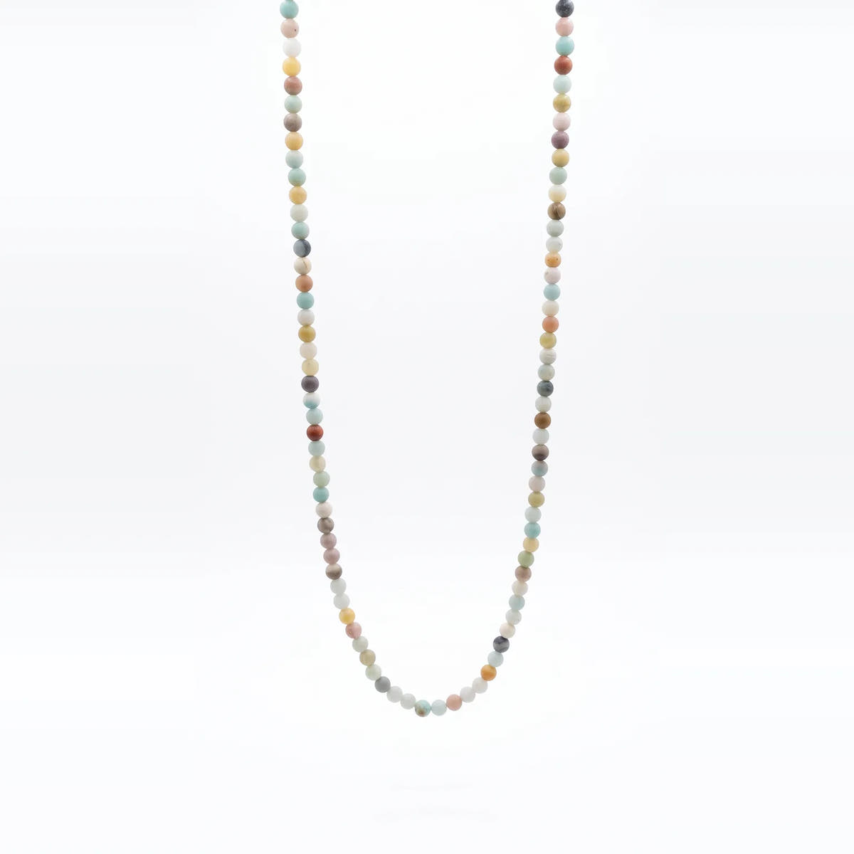 Amazonite Beaded Necklace, Sterling Silver · 4mm