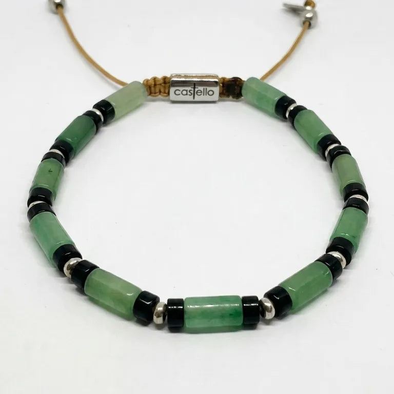 Minimal Aventurine Sterling Silver Bracelet, 4mm | Castello Jewels