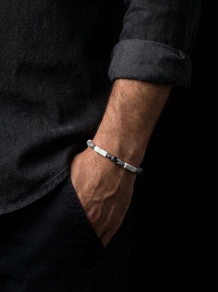 Silver Bracelet 925, Kiwi stone 4mm — view 2 | Castello Jewels