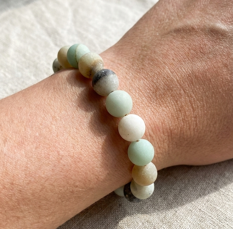 Amazonite Gemstone Bracelet, 10mm, view 3 | Castello Jewels