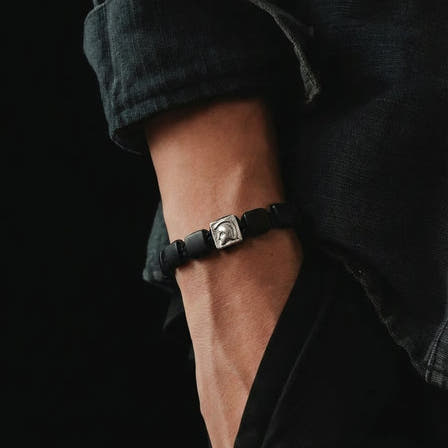 Black Hematite Beaded Bracelet, 7mm, view 2 | Castello Jewels