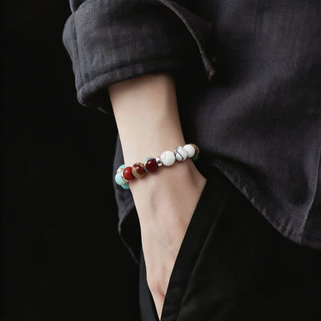 Classic Howlite & Snakeskin Jasper, Timeless, 10mm, view 2 | Castello Jewels