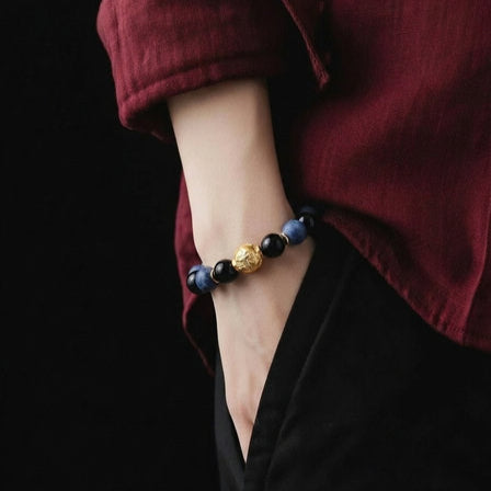 Bracelet Chic 925 Silver, Sodalite stone 10mm — view 2 | Castello Jewels