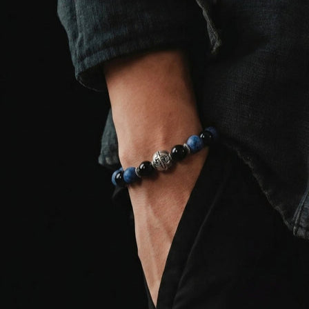 Bracelet Chic 925 Silver, Sodalite stone 10mm — view 2 | Castello Jewels