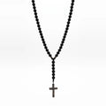 Polished Onyx Cross Necklace, Sterling Silver · 6mm