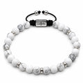 Howlite Matte Stone Sterling Silver Bracelet, 6mm | Castello Jewels