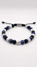 Sodalite, Howlite & Matte Onyx Boho Bracelet · 6mm